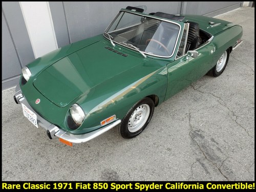 1971 Fiat 850 Sport Spyder Convertible Go Green $7.9k In vendita