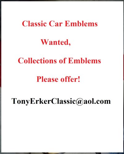 1960 Wanted Classic Car Badges, Suche Embleme klassischer Autos For Sale