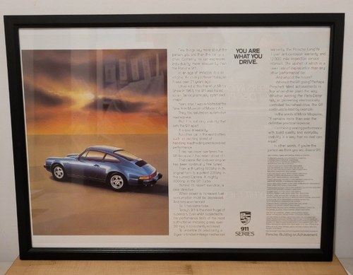 1965 Original 1985 Porsche 911 Framed Advert For Sale