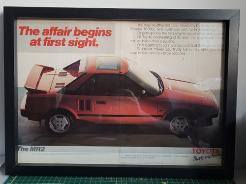 1984 Original 1985 Toyota MR2 Framed Advert For Sale