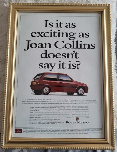 1983 Original 1993 Rover Metro Framed Advert For Sale