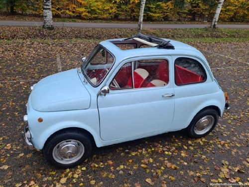 FIAT 500 MODEL F, SKY BLUE 1965 VERKOCHT