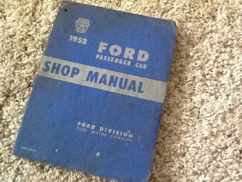 1952 Ford Custom Line Workshop Manual In vendita