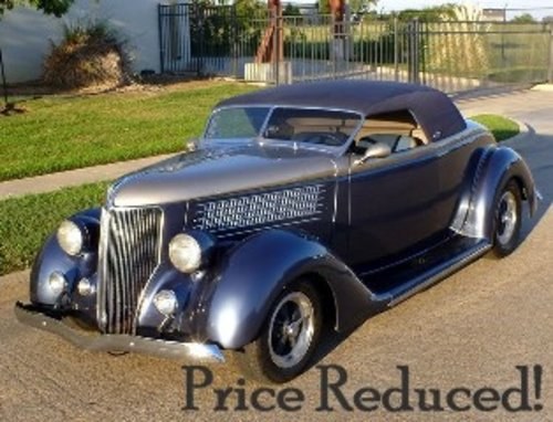 1936 Ford  = Custom Roadster Blue(~)Tan 350(~)350 $41.9k For Sale