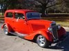 1934 Ford Tudor Sedan = Custom Viper Red Wilwood $57.5k For Sale