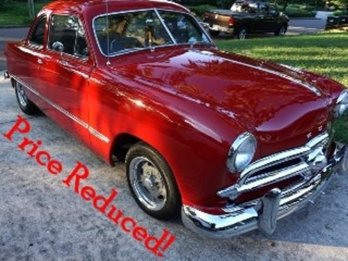 1949 Ford Coupe = ShoeBox Red 350(~)350 15k miles $24.5k For Sale