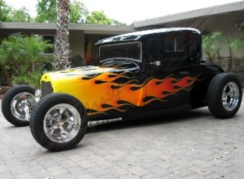 1929 Ford 5 Window Coupe = cool Custom Flames  $135k For Sale