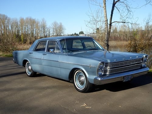 1965 Ford Custom 500 sedan = All Blue V-8 auto 47k miles $ob For Sale