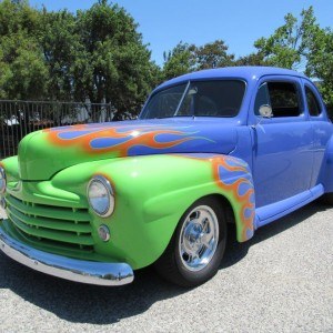 1947 Ford Coupe = Custom Lavender Blue(~)Flames 350 $37.9K For Sale