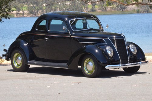 1937 Ford Coupe = Custom 5.0  auto  AC Black $57k For Sale