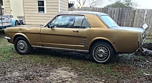 1966 Gold Mustang coupe - low price easy project For Sale