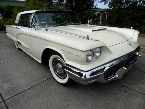1958 Ford ThunderBird clean Ivory driver 352-V8 auto $19.5k For Sale