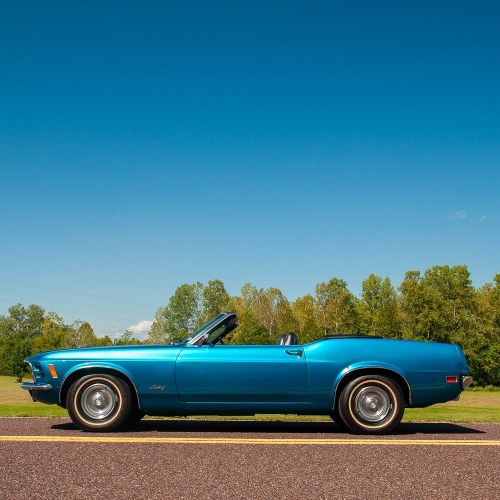1970 Ford Mustang Convertible = 302 Auto 15k miles Blue $24. For Sale