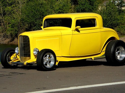 1932 Ford Coupe = Custom Restored Yellow(~)Tan V-8  $37.5k For Sale
