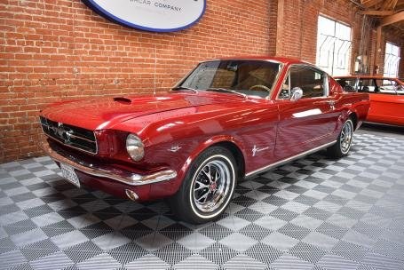 1965 Ford Mustang FastBack = V-8 + Auto Red(~)Black $49.5k  For Sale
