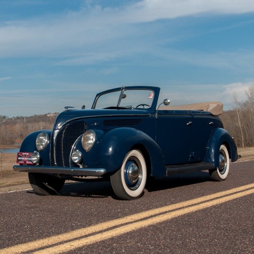 1938 Ford DeLuxe Phaeton = clean Blue(~)Tan Manual $31.9k  For Sale