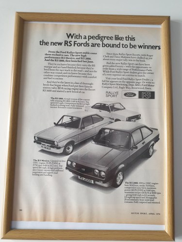 Original 1976 Ford RS advert SOLD