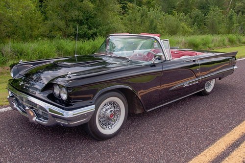 1960 Ford ThunderBird Convertible = clean Black(~)Red $29.9k For Sale