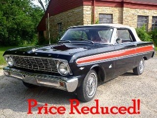 1964 Ford Falcon Convertible = 260 V-8 Auto AC Black $17.5k In vendita