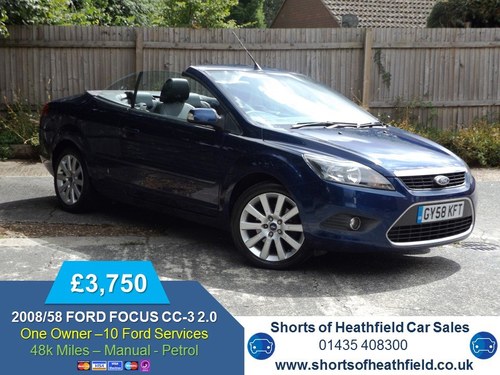 2008/58 Ford Focus CC 2.0 CC-3 - 3 Dr Convertible -ONE OWNEr SOLD
