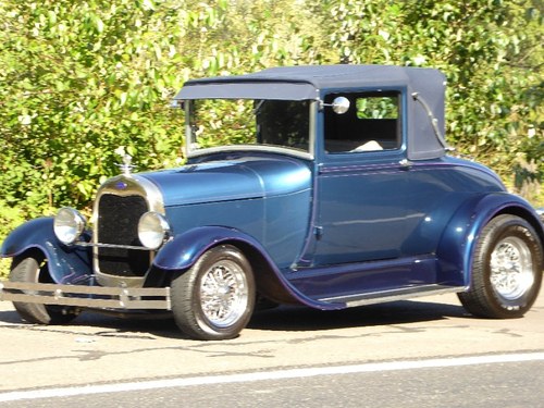 1928 Ford Roadster Rumble(~)Seat Restored Clean Blue driver For Sale
