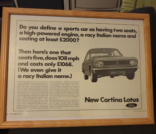 1967 Original Lotus Cortina Advert SOLD