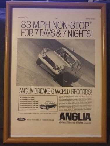 1962 Original Ford Anglia Advert For Sale