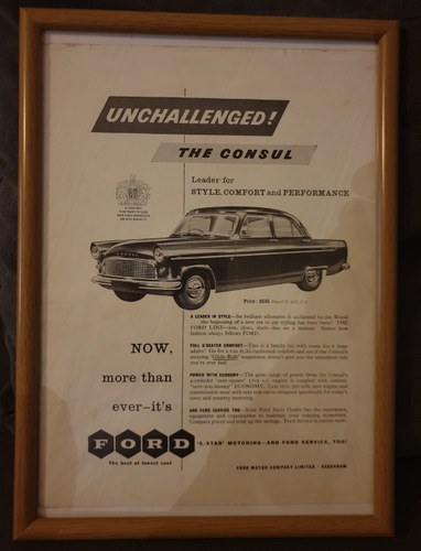 1957 Ford Consul Advert Original  For Sale