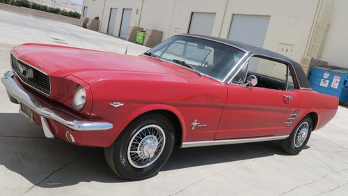1966 Ford Mustang Coupe 289 Auto Solid Red Driver $11.5k For Sale