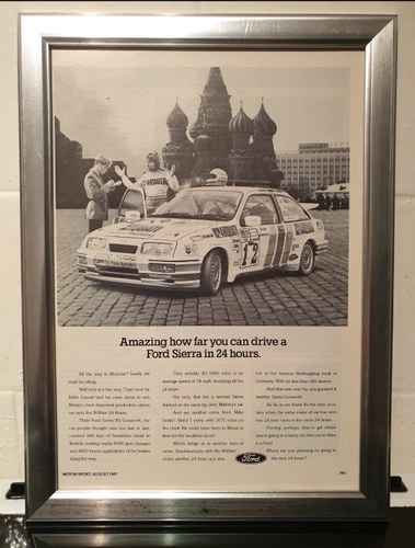 1987 Sierra RS Cosworth Framed Advert Original  SOLD