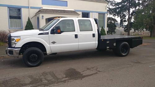 2015 Ford F350SD Crew Cab 4WD DRW dual wheel drive Flatbed  For Sale