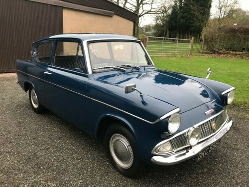 1965 FORD ANGLIA 105E DELUXE BLUE ** RUNNING GARAGE FIND ** VERKAUFT