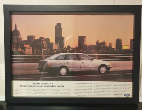 Original 1987 Ford Granada Framed Advert For Sale