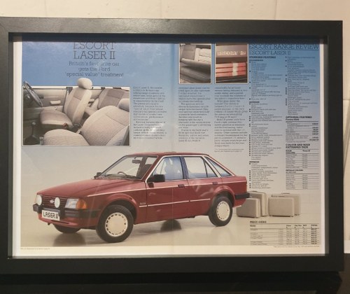 Original 1985 Ford Escort Framed Advert For Sale