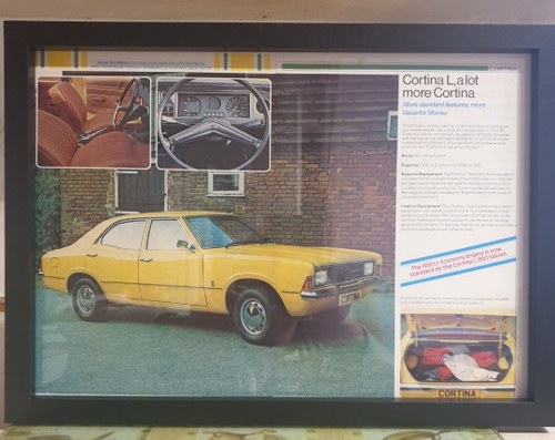 1976 Ford Cortina Framed Advert Original  For Sale