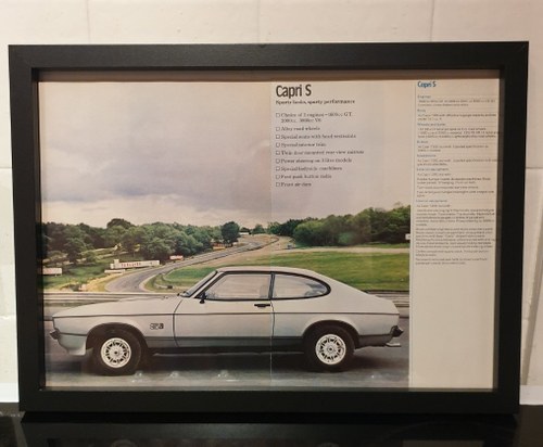 Original 1976 Ford Capri S Framed Advert For Sale