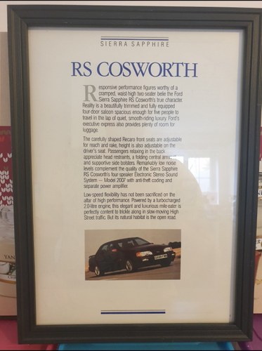 1989 Ford Sierra RS Cosworth Advert Original  In vendita