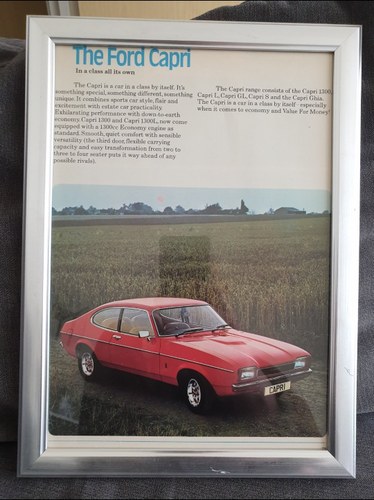 1976 Ford Capri MK2 Framed Advert Original  For Sale