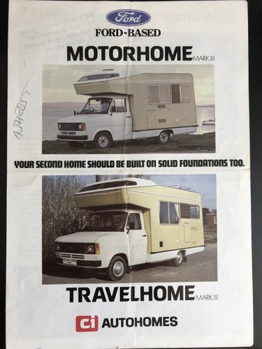1979 Ford Transit Mk2, Ci Motorhome MK3,Historic status For Sale