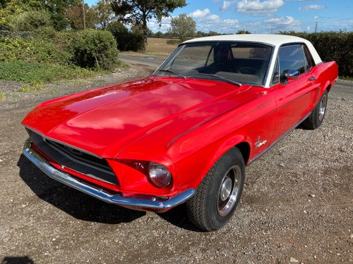 1968 Ford Mustang V8 Auto Bright Red Vinyl Roof PROJECT VENDUTO