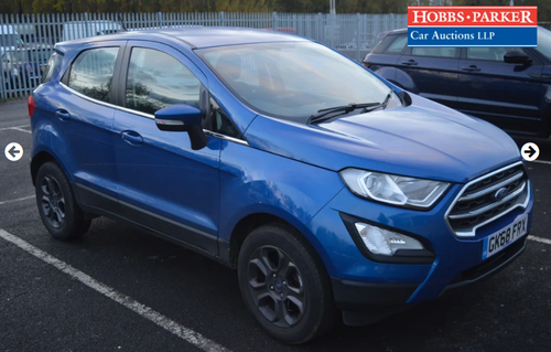 2018 Ford Ecosport Zetec 26,985 Miles for auction 25th For Sale by Auction
