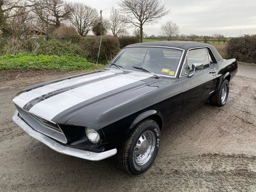 1968 Ford Mustang Auto V8 Black with Shelby Stripes PROJECT VENDUTO