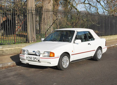 1989 Ford Escort XR3i Cabriolet: 13 Jan 2018 For Sale by Auction