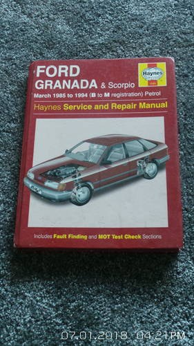 1985 granada mk3  workshop manual For Sale