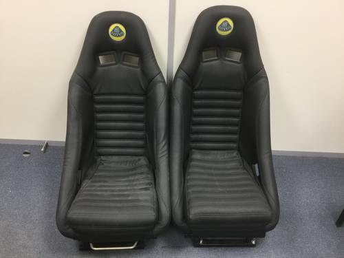 1970 Pair of Leather Bucket seats with Lotus Logo as new For Sale