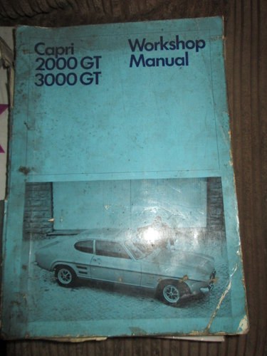 1969 mk 1 capri   3.o gt main  delaer workshop manual For Sale