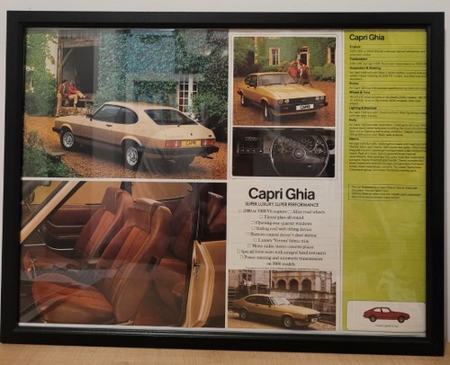 1961 Original 1978 Ford Capri Ghia Framed Advert In vendita