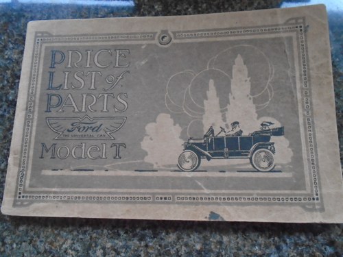 1915 Ford Model T Parts list  SOLD