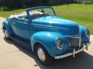 1939 Ford Deluxe Convertible Flathead V8 Auto Blue(~)Tan $38 For Sale