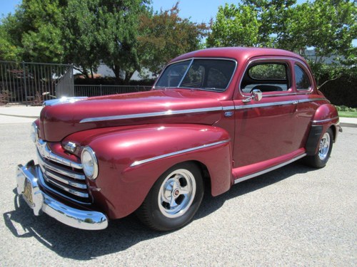 1946 Ford SUPER DELUXE Coupe 302-FI Auto AC Burgundy $39.9k For Sale